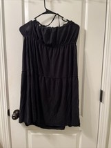 1 Pc Gap Body Women&#39;s Black Mini Dress Tie Neck Stretch Size Large - £32.95 GBP