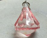 PENDANT # 834 LOT OF TWO PINK PLASTIC STONE 26 X 21.5 MM - $4.00