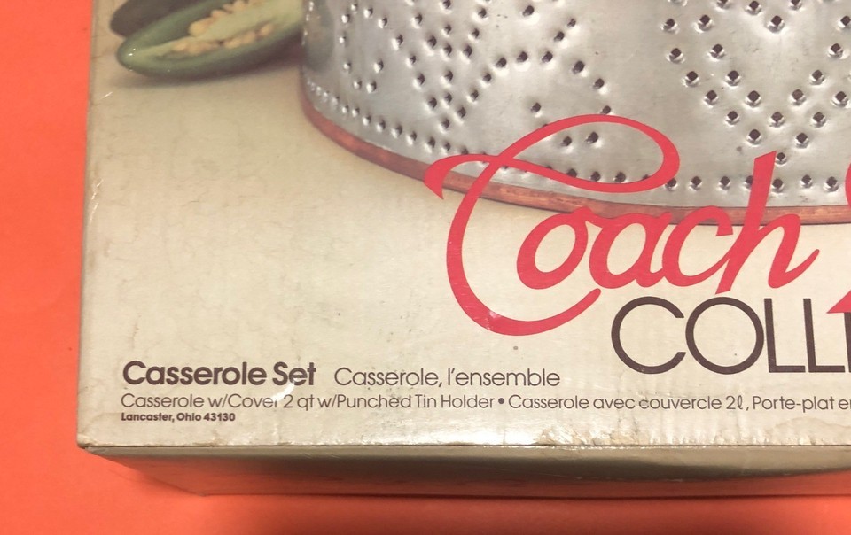 Anchor Hacking Coach House Collectibles Casserole Set W/Cover H400/18 New Ohio Item image 2