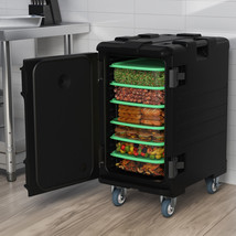 120L/109Qt Insulated Food Pan Carrier LLDPE Hot Box Food Warmer Box w/ W... - £313.74 GBP