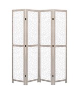 vidaXL White Paulownia Wood 4-Panel Room Divider - Tall Divider for Large - $2,700.99 MXN