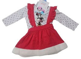 Disney Infant Girls Red Minnie Mouse Christmas Outfit Dress Shirt Tights... - £13.71 GBP