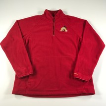 Walt Disney World Mickey Sweatshirt Mens L Red 1/4 Zip Embroidered Logo ... - $20.56