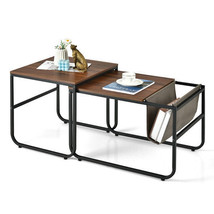 Set of 2 Nesting Coffee Tables with Side Pocket for Living Room Bedroom-... - $2,752.61 MXN