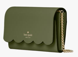 NWB Kate Spade Gemma Military Green Leather Chain Crossbody WLR00552 Gift Bag FS - £77.97 GBP
