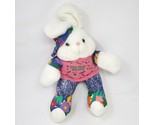 17&quot; VINTAGE TB TRADING HIP HOP BUNNY RABBIT NEON COLORS STUFFED ANIMAL P... - $75.05