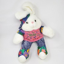 17" Vintage Tb Trading Hip Hop Bunny Rabbit Neon Colors Stuffed Animal Plush Toy - $75.05