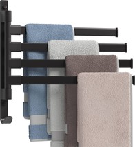 Kldkld Swivel Towel Rack,Wall Mounted Towel Bar For Bathroom,4-Arms Towel Rack - £28.23 GBP