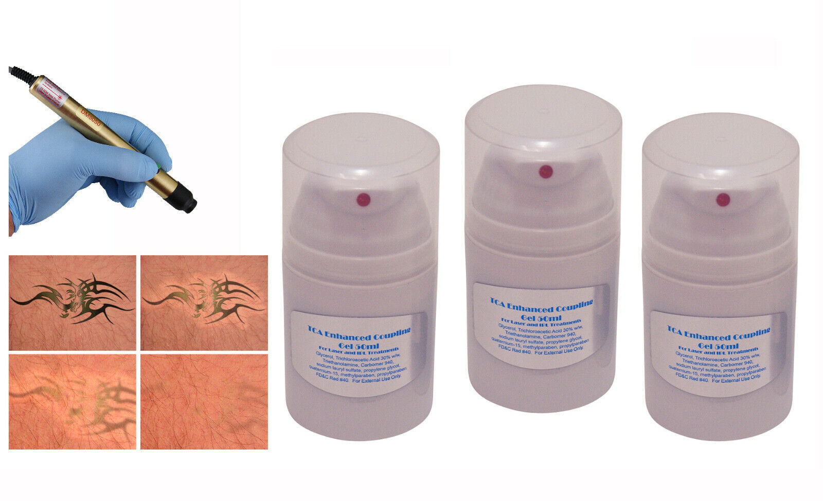 Laser &amp; IPL Tattoo Removal Gel for Machines, Systems, Devices. Improves ... - $79.95