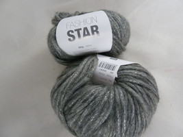 Rico Fashion Star Yarn 50gr Skeins Partie Grey &amp; Silver SOFT Blend 2 skeins - £10.15 GBP