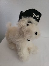 2007 Gymboree Pirate Dog 11&quot; White Plush Stuffed Terrier Hat Eye Patch Soft Toy - £14.84 GBP