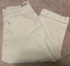 Levi&#39;s Jeans 8 Capri Stretch Denim Cuffed Women&#39;s White Crop Pants - £14.14 GBP