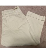 Levi&#39;s Jeans 8 Capri Stretch Denim Cuffed Women&#39;s White Crop Pants - £13.96 GBP