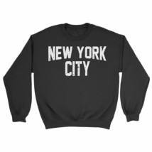 York City Distressed Sweatshirt Screenprinted Black Adult NYC Lennon Shirt - £15.74 GBP