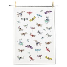 Dragonfly Tea Towel 100% Cotton 20&quot; x 28&quot; Vibrant All Over Multicolor - $26.84 CAD