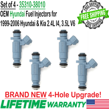 OEM NEW Hyundai 4Hole Upgrade 4 Fuel Injectors for 99-06 Hyundai &amp; Kia 2.4L 3.5L - £98.41 GBP