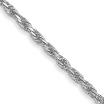 14K White Gold 16 in 1.3mm Diamond-cut Machine Made Rope with Lobster Clasp - £421.35 GBP