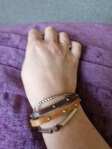 Brown  Braclet With Gems and Bar - £3.84 GBP