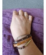 Brown  Braclet With Gems and Bar - £3.82 GBP