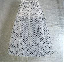 Women Dusty Blue Polka Dot Tulle Skirt Custom Plus Size Romantic Holiday Outfit image 8