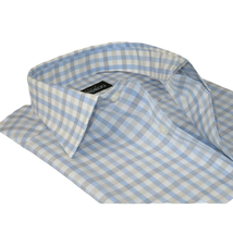 Men Mondego 100% Cotton Dress Sport Classic Business shirt sn100 blue checker image 2