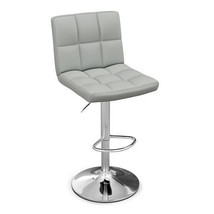 Armless PU Leather Bar Stool with Adjustable Height and Swivel Seat-Gray... - $2,616.57 MXN