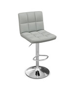 Armless PU Leather Bar Stool with Adjustable Height and Swivel Seat-Gray... - $2,616.57 MXN