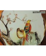 Hand Painted 10.5" Plate signed Balthasar Handles Gold birds pheasant do... - $67.49