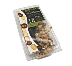 Cousin Wooden Beads Brown Tan Barrel Mixed Sizes Colors Crafts Jewelry Open Box - £9.27 GBP