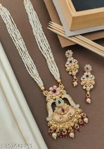 Indian Women Long pearl Necklace Set Gold plated Fashion Jewelry Wedding... - £25.62 GBP