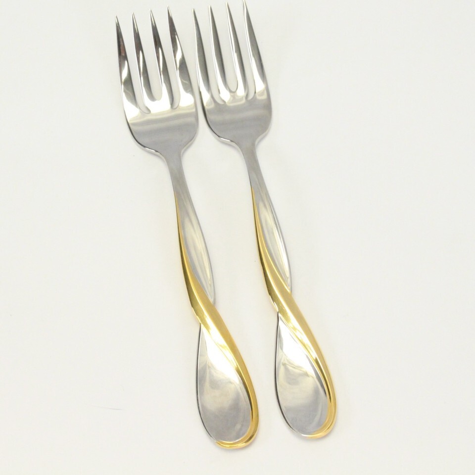 Oneida Golden Aquarius Salad Forks 6 7/8&quot; Stainless Lot of 2 NEW OTHER** - $39.19