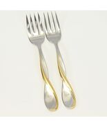 Oneida Golden Aquarius Salad Forks 6 7/8" Stainless Lot of 2 NEW OTHER** - $39.19