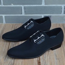 Eather shoes breathable lace up business men shoes high quality black korea pointed toe thumb200