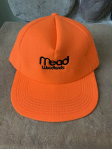 Vintage Mead Woodlands Blaze Orange Hat Foam Lined Made In USA Excellent - £15.77 GBP