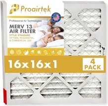 Proairtek AF16161M13SWH Model MERV13 16x16x1 Air Filters (Pack of 6) - £34.51 GBP