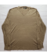 Men's Kenneth Cole Brown Knit Linen V-Neck Lightweight Sweater - Size XXL - £15.49 GBP