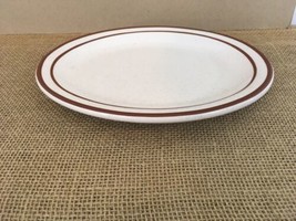 Rego E715-21 Brown Rim Speckle 11 3/8&quot; Restaurant Ware Oval Serving Dinner Plate - £14.70 GBP