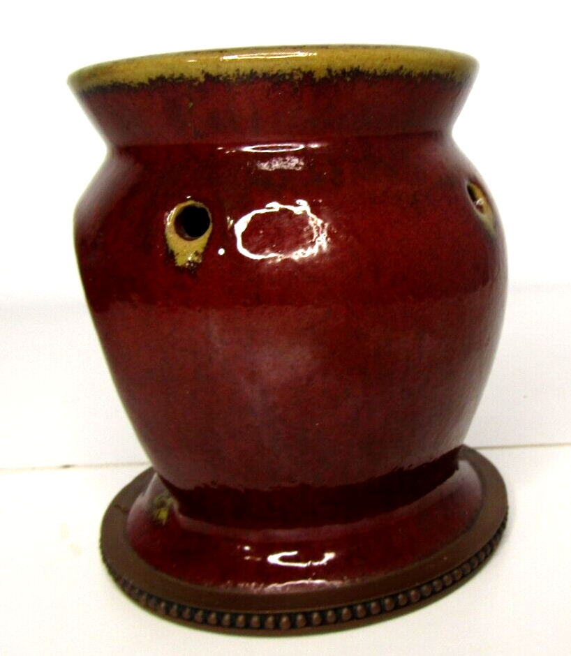 Primary image for PartyLite Moroccan Spice Aroma Wax Melt Warmer Red Burgundy Tea Light Burner