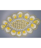Handmade Paraguayan Ñandutí (Individual, Oval, Small &amp; Yellow and White) - $23.03 CAD
