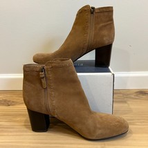 VIA SPIGA Short Tan Bootie with Heel Real Leather/Suede Upper and Lining 9M - $34.99