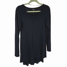 Cupio Black Long-Sleeve Top Tunic Long-Sleeve Scoop-Neck Sz. M - $14.85