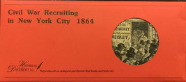 Civil War Recruiting in New York City 1864 - Poster Parchment Replica - $2.50