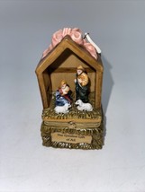 Roman Inc Nativity Scene Holy Family Porcelain Trinket Box with Cross 2000 - £15.18 GBP