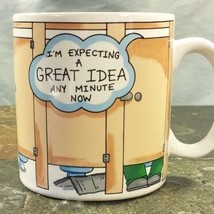 Toilet Humor Coffee Mug Cup Russ Berrie &quot;Expecting A Great Idea&quot; Bathroo... - £9.28 GBP