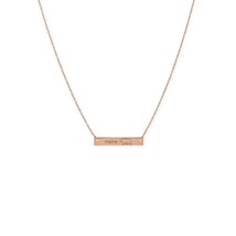 Engraved &quot;Mama Bear&quot; Bar Pendant Necklace 14k Rose Gold Plated Women Gift 16&quot; - £90.07 GBP
