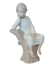 Lladro Nao Daisa Spain porcelain figurine sculpture A-22D 17 leaning boy tree  - £116.12 GBP