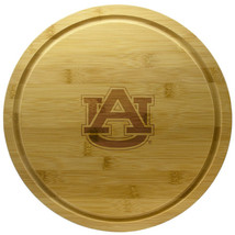 Auburn Tigers Etched Logo 13&quot; D Rotating Bamboo Server Lazy Susan Wood - £45.10 GBP