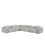 Light Gray Italian Leather Power Reclining U Shaped Eight Piece Corner S... - $155,375.24 MXN