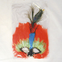 12 Peacock Feather Mardi Gra Masks Costume Party Items Dress Up Face Mask New - £15.17 GBP