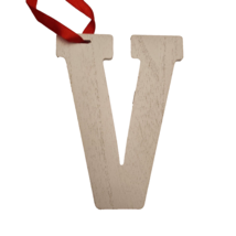 Wooden Letter Distressed Ornament Decor White Initial Monogram gift V - £7.00 GBP